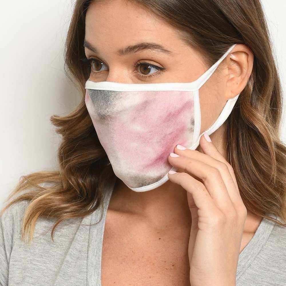 PINK BROWN REUSABLE FACE MASK FOR ADULTS